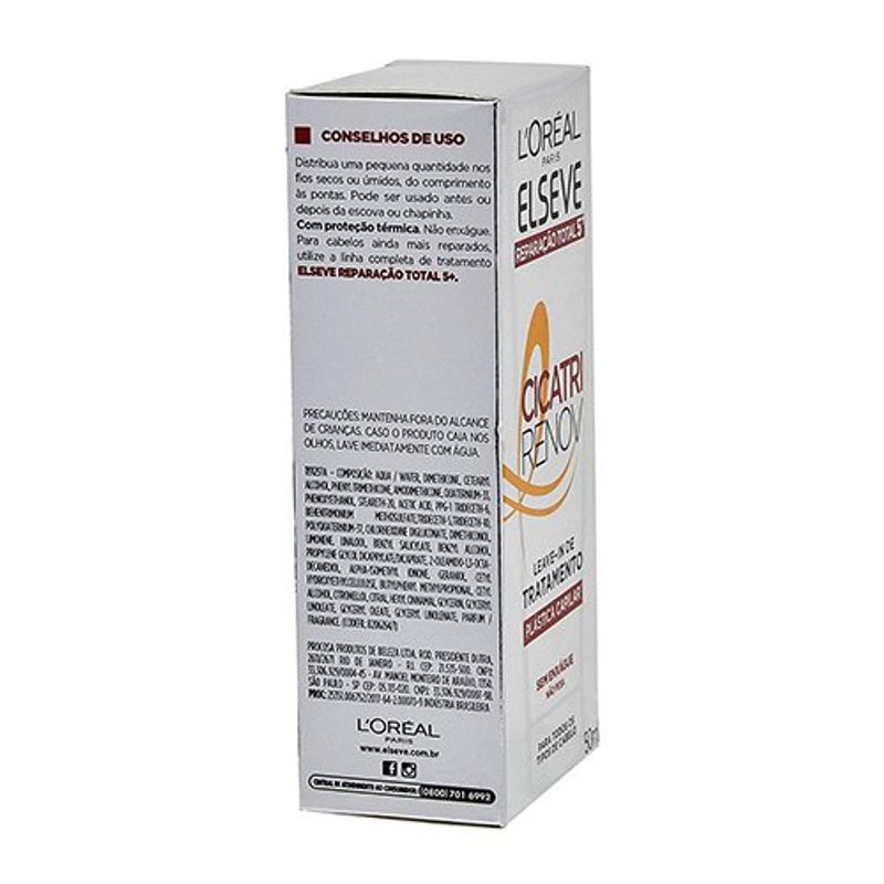 leave-in de tratamento l'oréal paris elseve cicatri renov 50ml