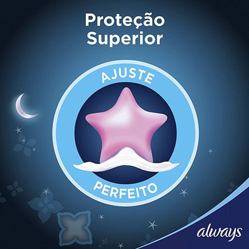 absorvente always noite tranquila seca leve 16 pague 14 unidades
