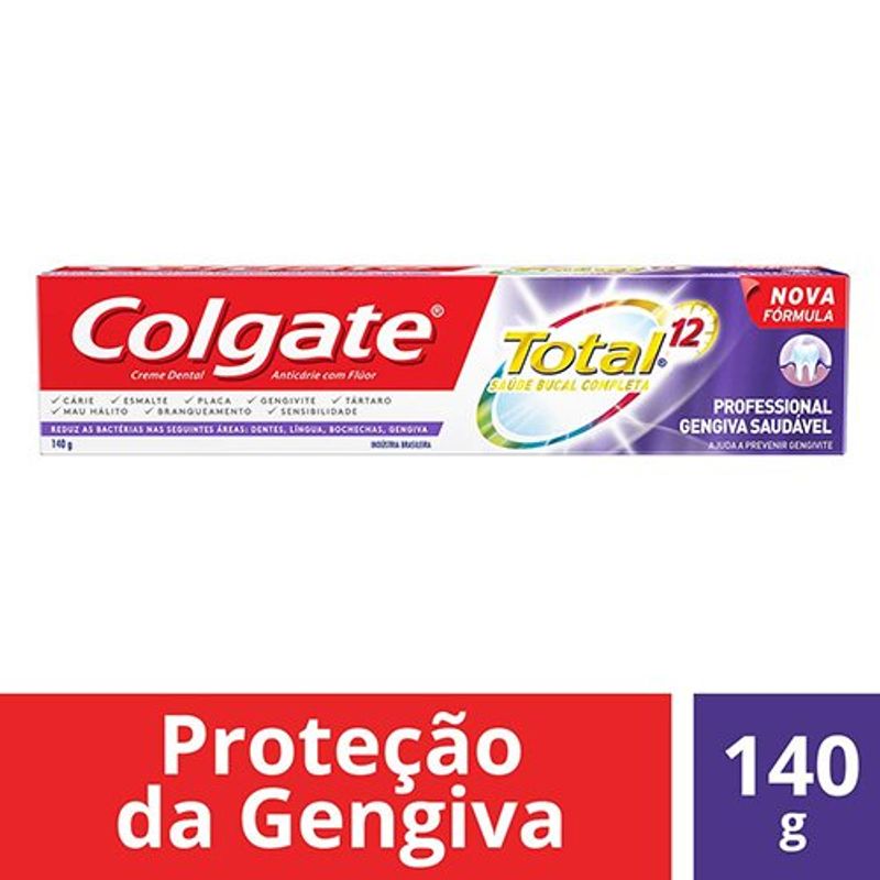 creme dental colgate total 12 professional gengiva 140g