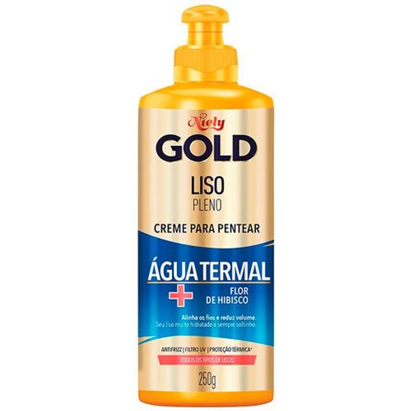 creme para pentear niely gold liso pleno 250g