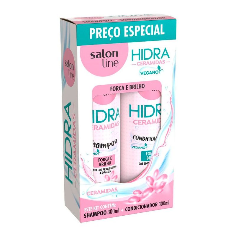 kit shampoo + condicionador hidra ceramidas salon line 300ml
