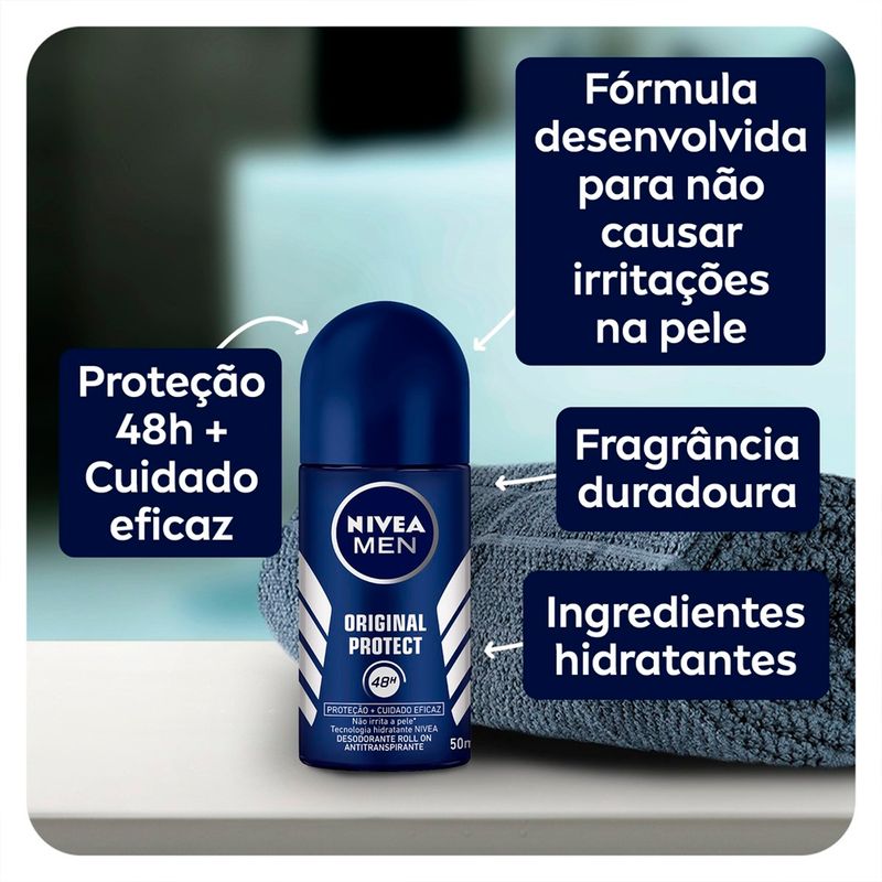 desodorante roll on nivea men original protect 50ml