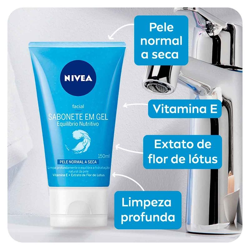 sabonete em gel facial nivea equilíbrio protetor 150ml