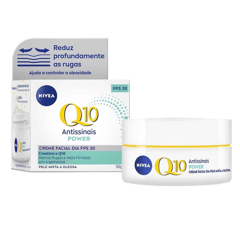 creme facial antissinais dia nivea q10 plus fps30 50g