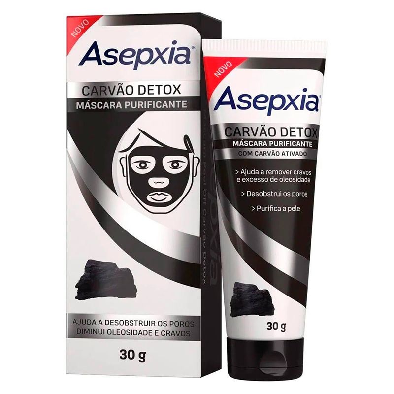 asepxia máscara putificante carvão detox 30g