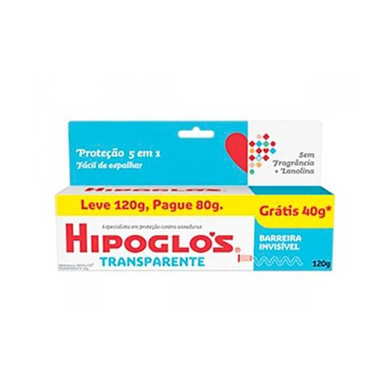 creme contra assadura hipoglós transparente leve 120g pague 80g