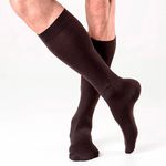 meia masculina suave compressão marrom média 3/4 kendall