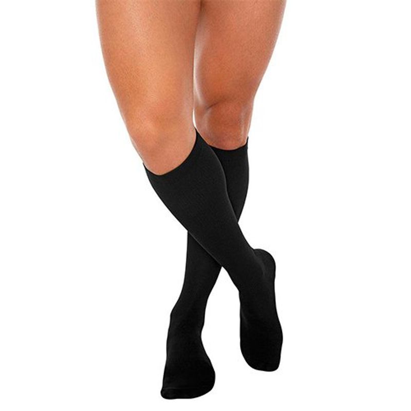 meia masculina suave compressão preta grande 3/4 kendall