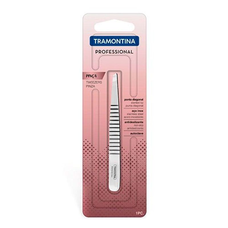 pinça inox com ponta inclinada tramontina