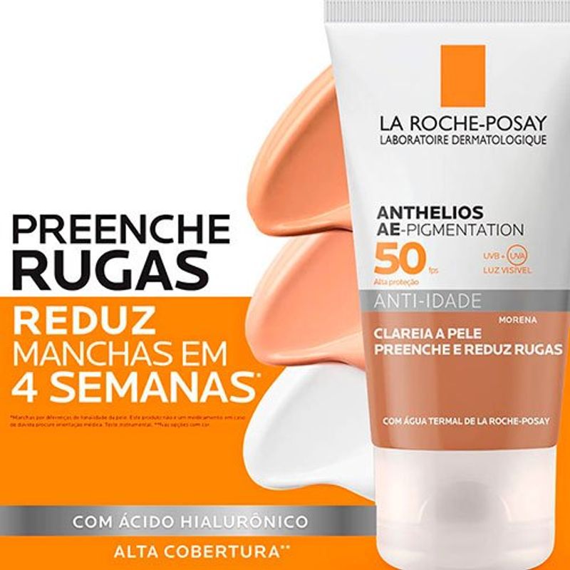 protetor solar anti-idade la roche posay anthelios ae pigmentation morena fps50 40g