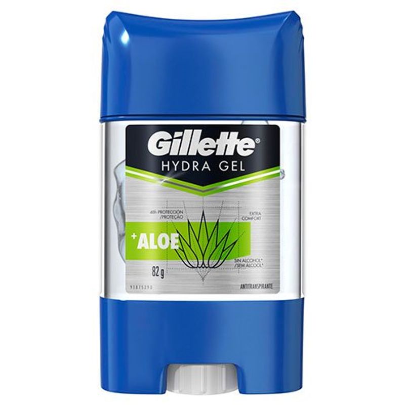 desodorante gel antitranspirante gillette hydra aloe 82g
