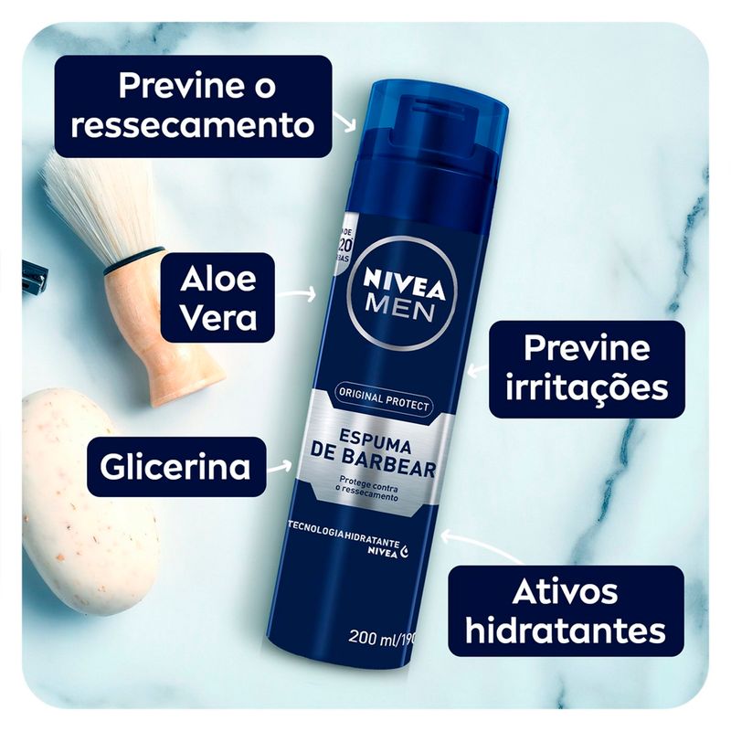 espuma de barbear nivea men 193g