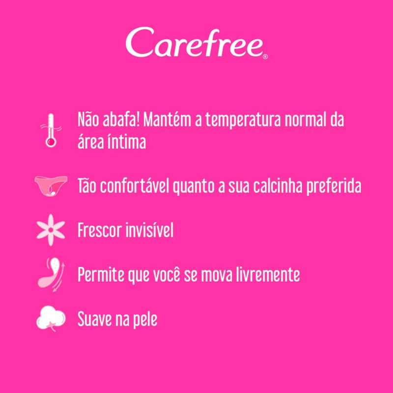 absorvente protetor diário original carefree sem perfume leve 80 pague 60