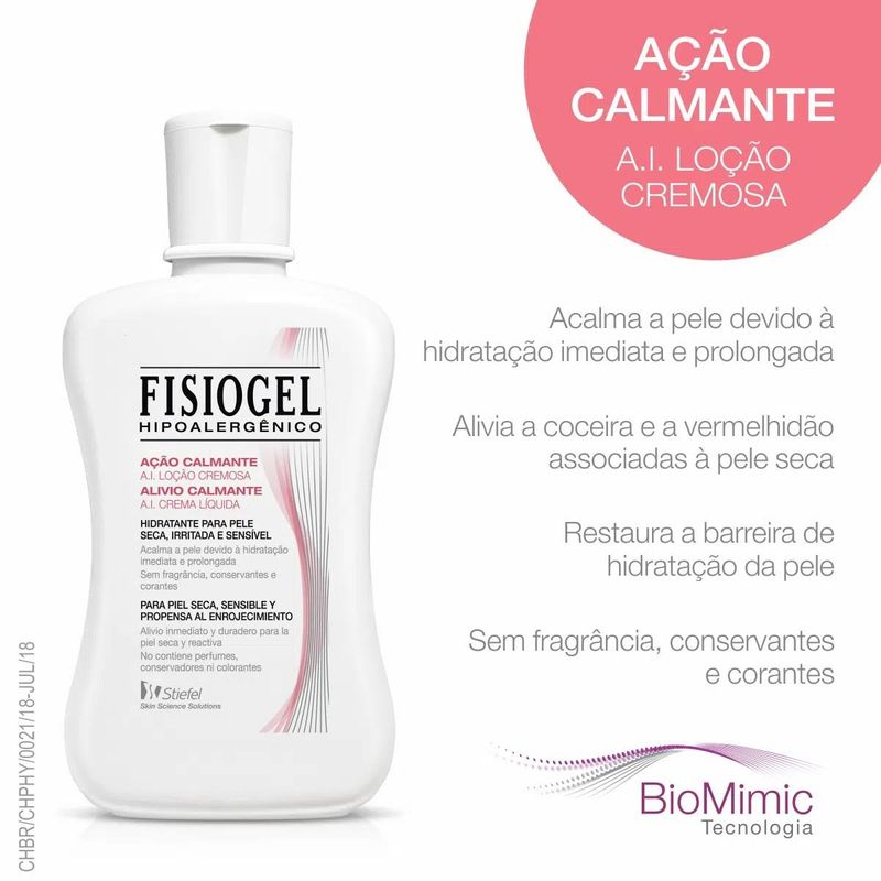 hidratante hipoalergênico loção cremosa fisiogel a.i 100ml