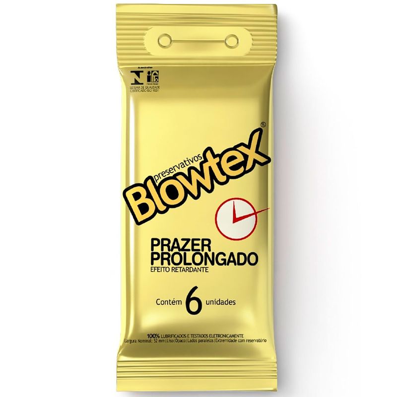 preservativo lubrificado blowtex retardante prazer prolongado 6 unidades