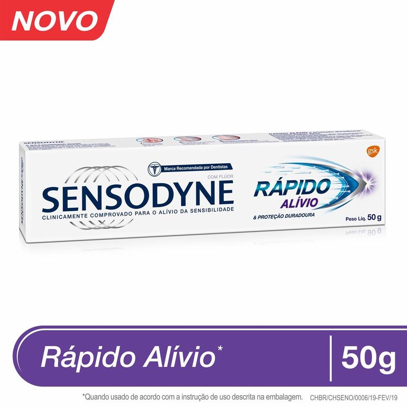 creme dental sensodyne rápido alívio 50g