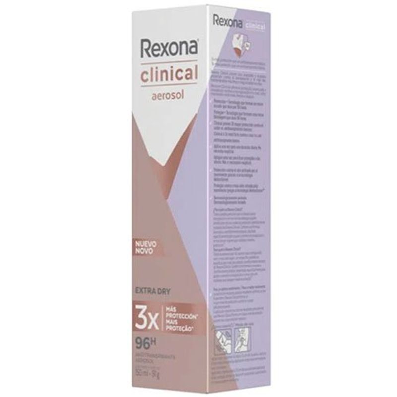 desodorante aerosol clinical rexona women extra dry 150ml