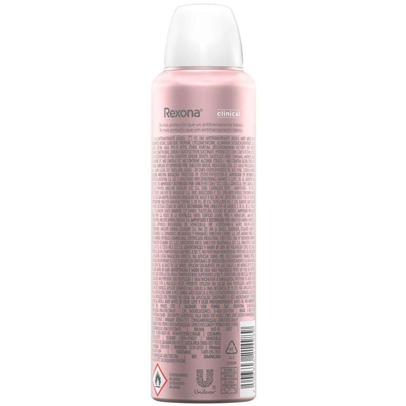 desodorante aerosol feminino rexona clinical antitranspirante classic 96h 150ml