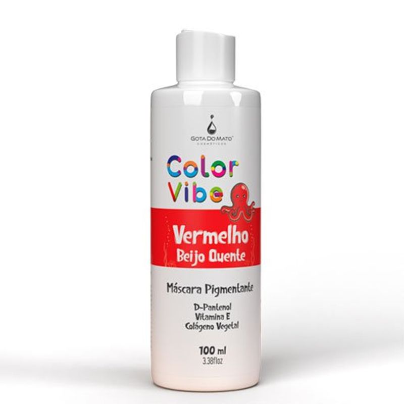 máscara pigmentante gota do mato color vibe vermelho beijo quente 100ml