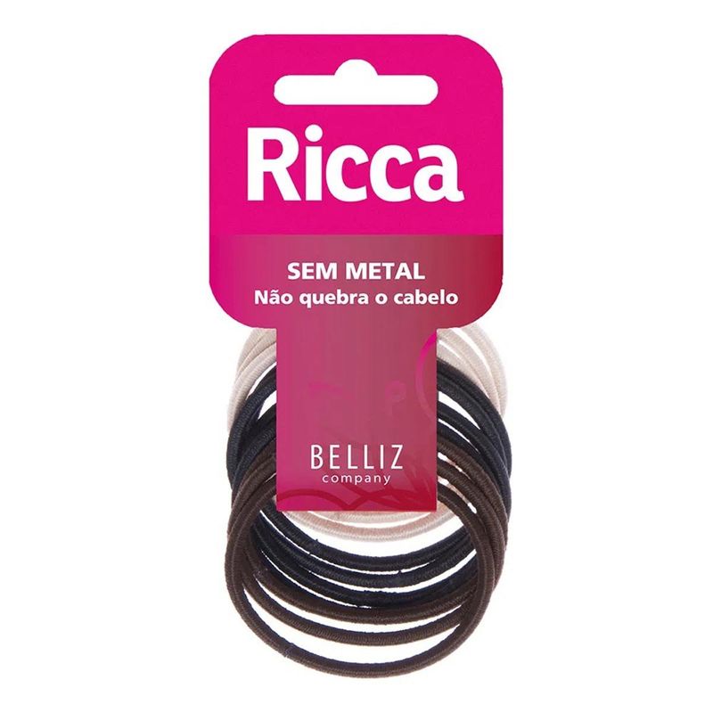elástico de cabelo ricca sem metal 3mm