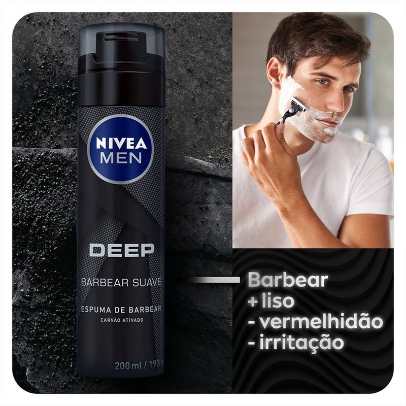 espuma de barbear nivea men deep black 200ml