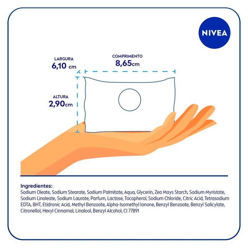 sabonete em barra hidratante nivea leite 85g