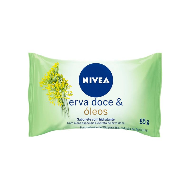 sabonete em barra hidratante nivea erva doce e óleos essenciais 85g