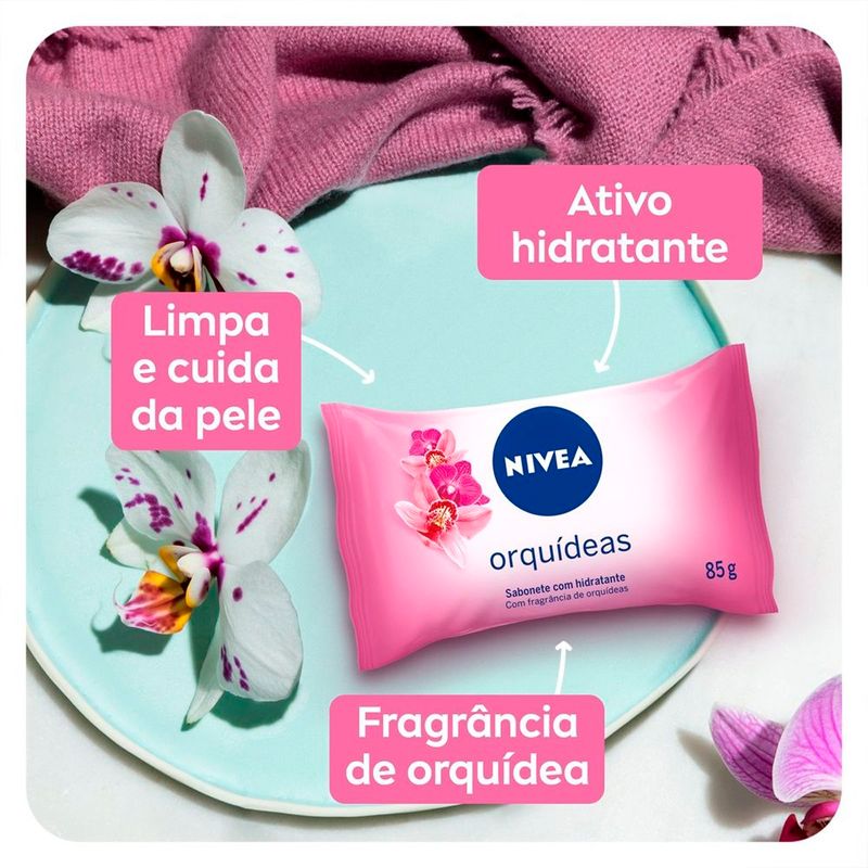 sabonete em barra hidratante nivea orquídeas 85g
