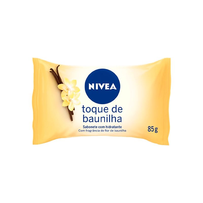 sabonete em barra hidratante nivea toque de baunilha 85g