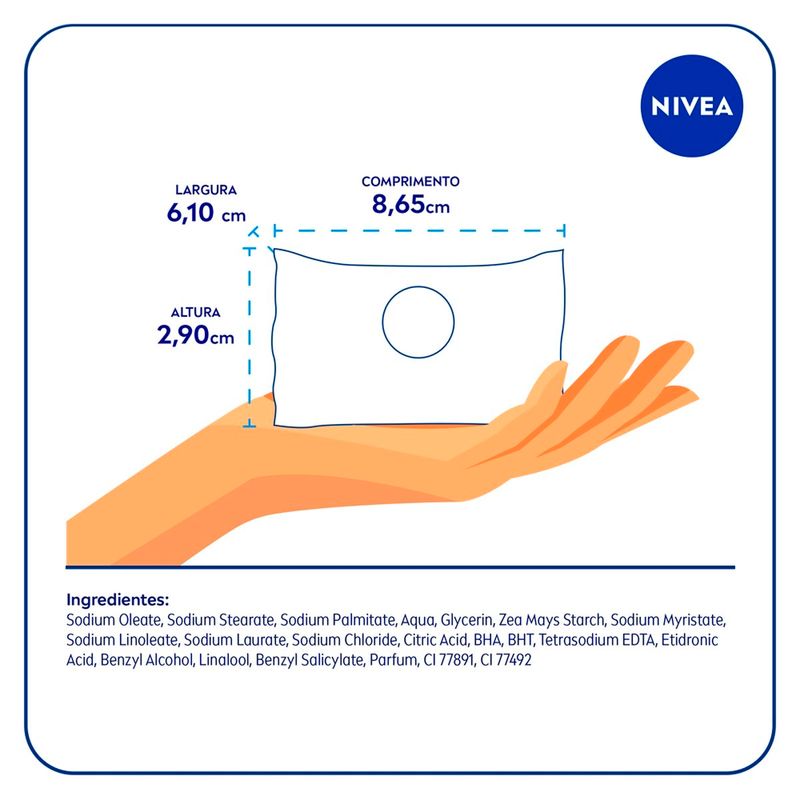 sabonete em barra hidratante nivea toque de baunilha 85g