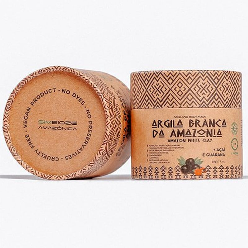 Argila Branca Amazônia Guaraná Açaí Bio 50g Simbioze