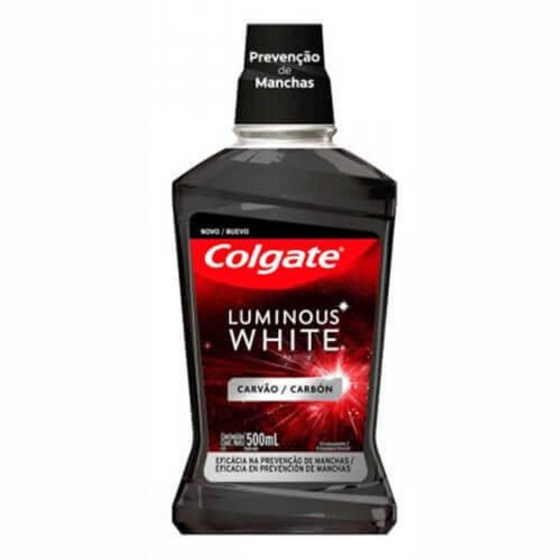 enxaguante bucal colgate luminous white carvão 500ml