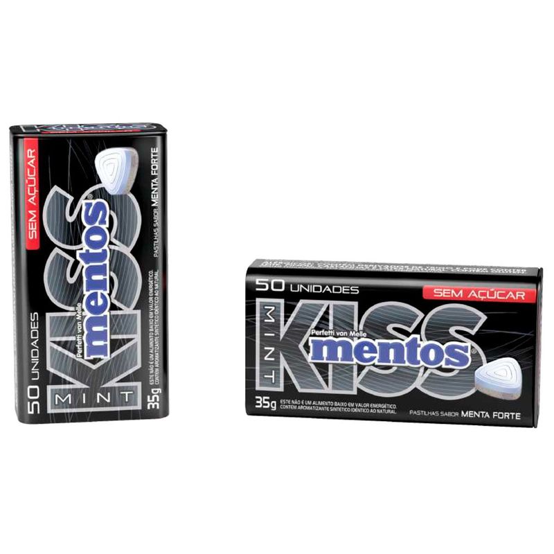 pastilha kiss mentos sabor menta forte 35g