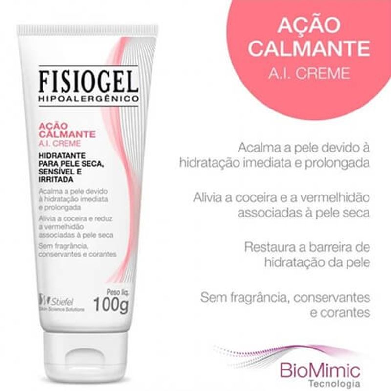 creme hidratante corporal fisiogel ação calmante a.i 100g