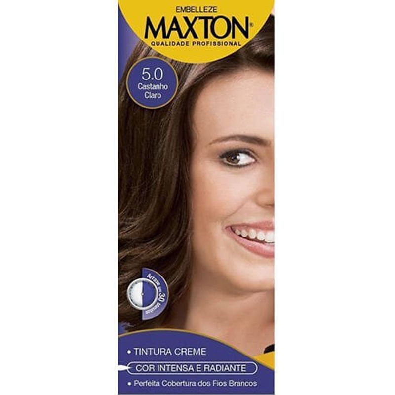 coloração maxton castanho claro 5.0 tintura creme eco