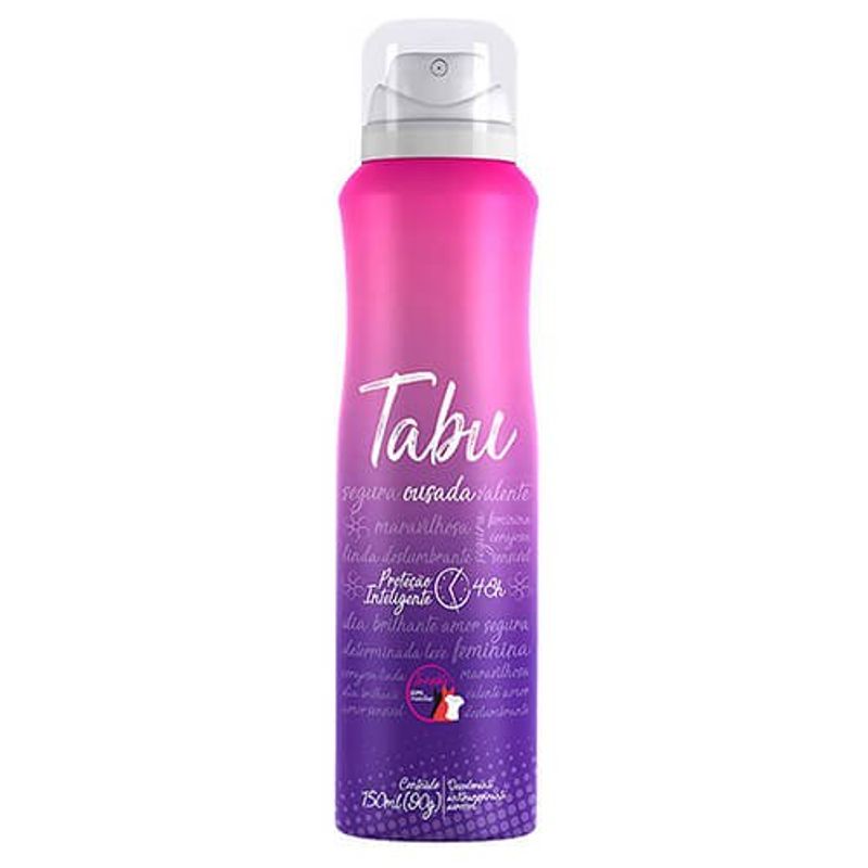 desodorante aerossol feminino 48hs tabu ousada 150ml