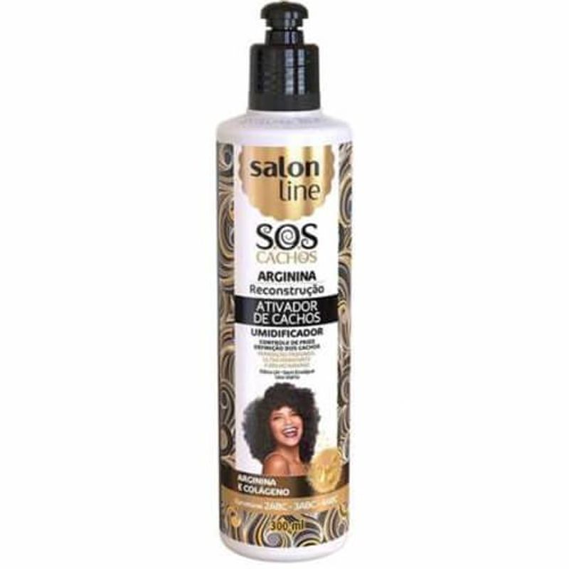 creme sos cachos arginina reconstrução ativador de cachos salon line 320ml