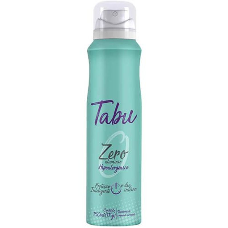 desodorante aerossol feminino 48hs tabu zero 150ml