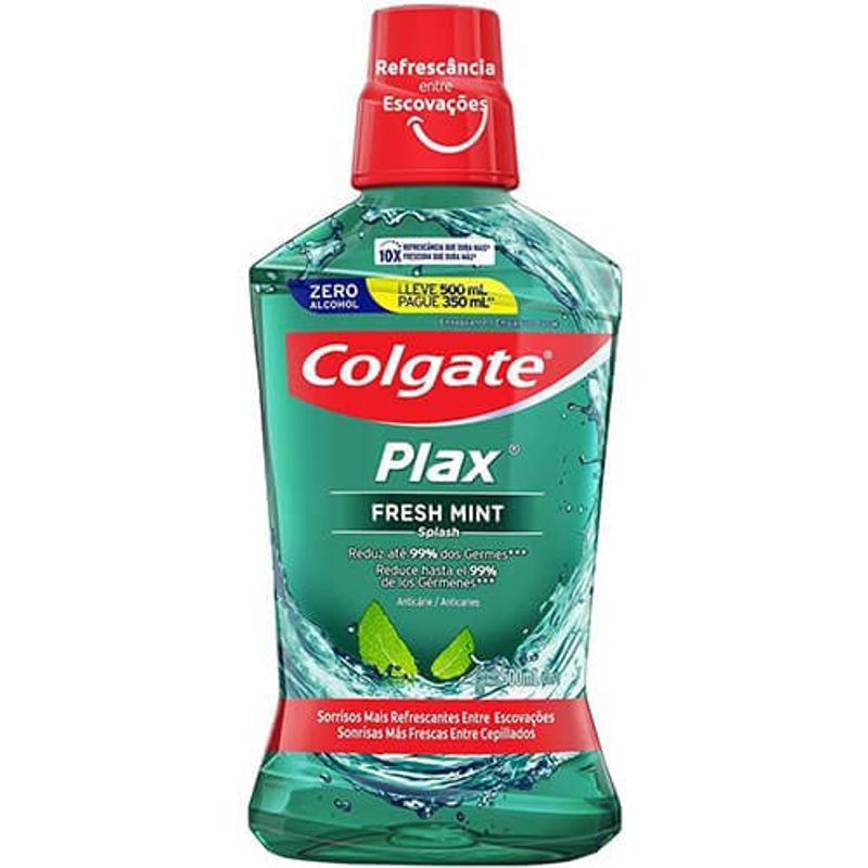 enxaguante bucal colgate plax fresh mint 500ml