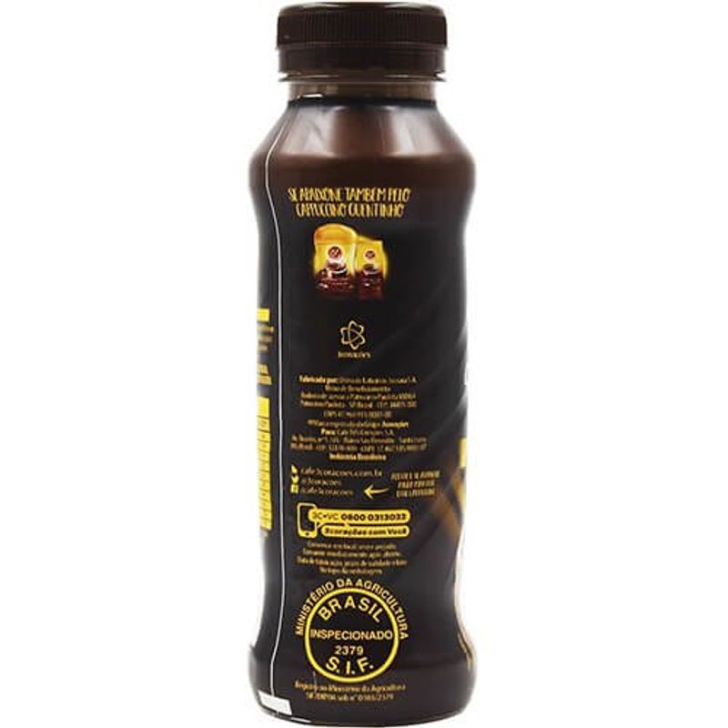 bebida cappuccino pronto 3 corações chocolate 260ml