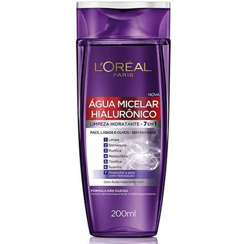 água micelar hialurônico loreal 200ml