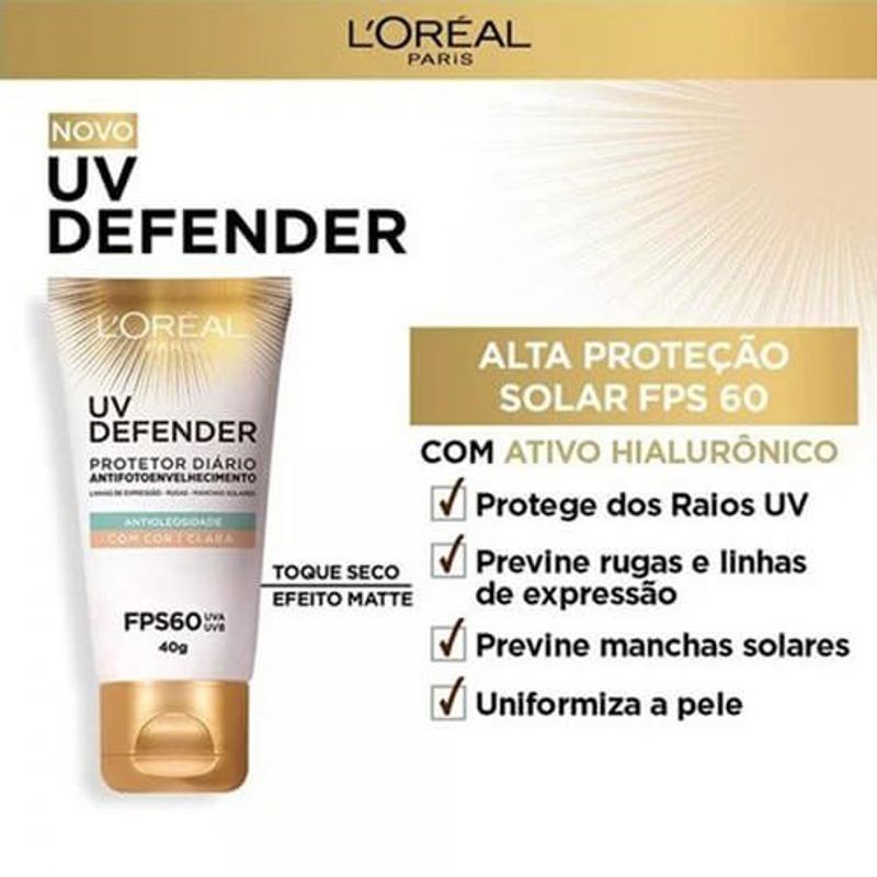 protetor solar facial 40g defender f60 clara