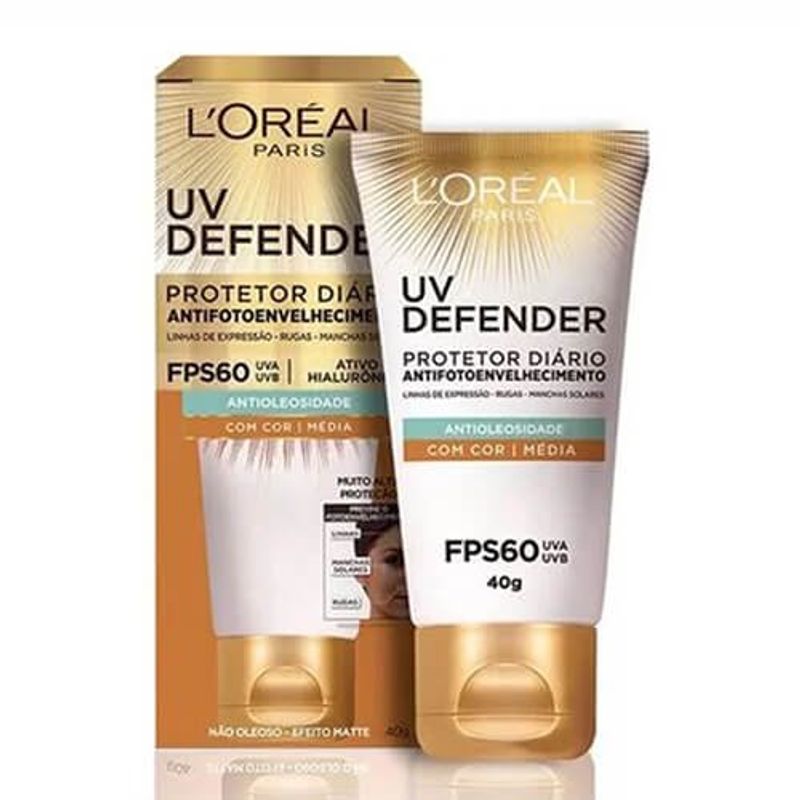 protetor solar facial 40g defender f60 média