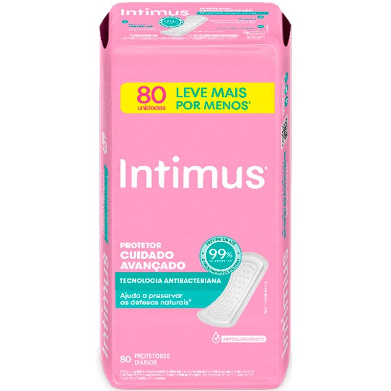 absorvente protetor diário intimus antibacteriano 80 unidades