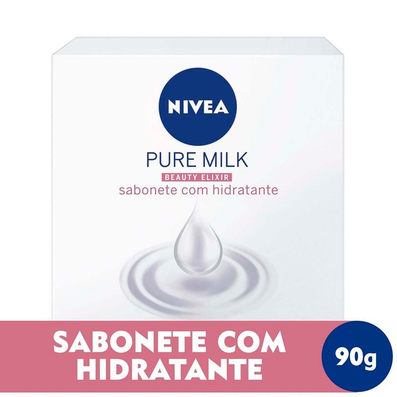 sabonete barra nivea pure milk sensitive 90g