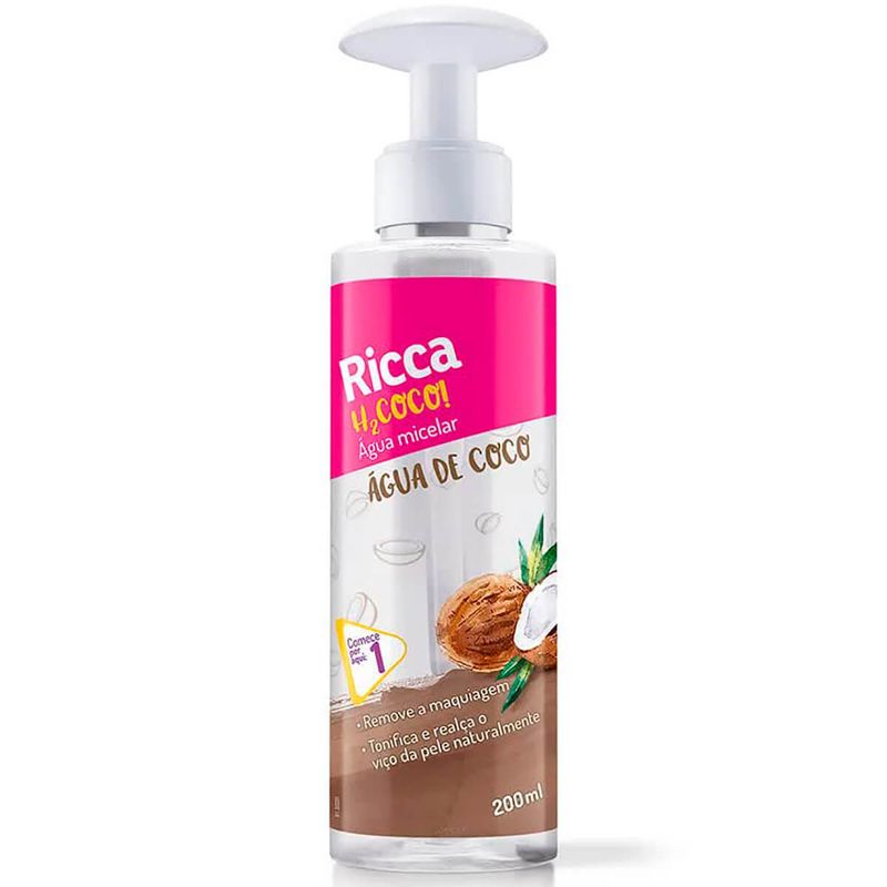 água micelar ricca h2coco 200 ml