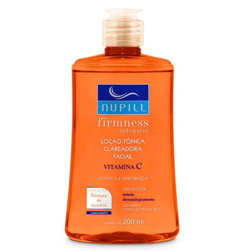 loção tônica clareadora facial firmness intensive 200ml - nupill