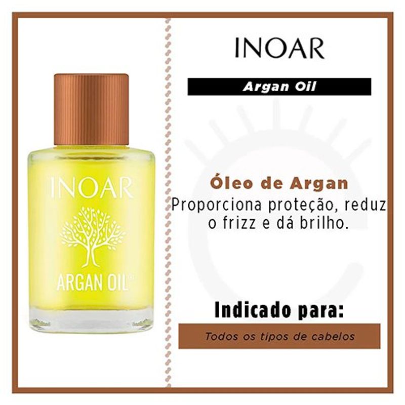 óleo de tratamento capilar inoar argan oil - 7ml