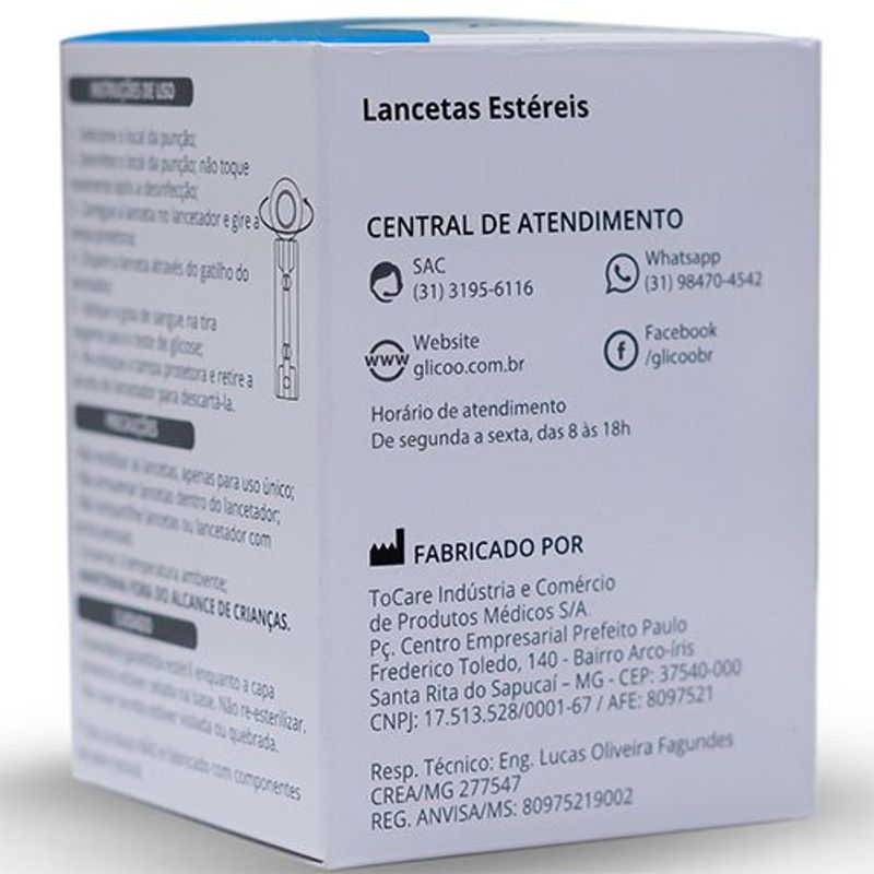 glicoo daaz lancetas 100 unidades