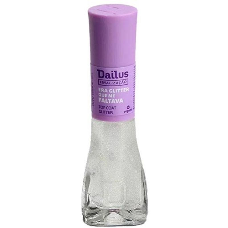 esmalte dailus top coat glitter era glitter que me faltava 8ml